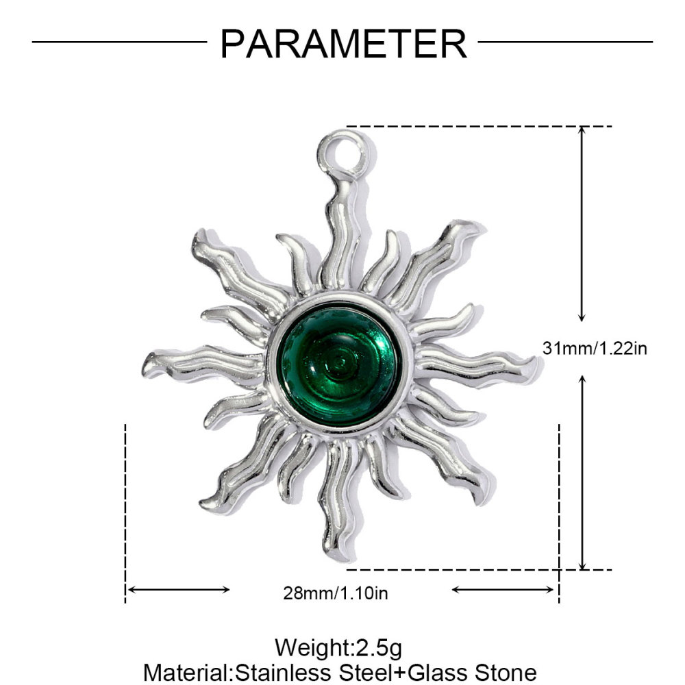 6pcs/pack Fashion Stainless Steel Rhinestone Sun Necklace Pendant Flower DIY Earring Charm Women Bowknot Star Jewelry Wholesale