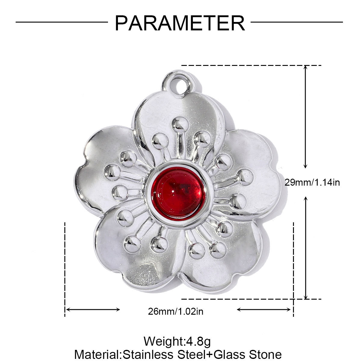 6pcs/pack Fashion Stainless Steel Rhinestone Sun Necklace Pendant Flower DIY Earring Charm Women Bowknot Star Jewelry Wholesale