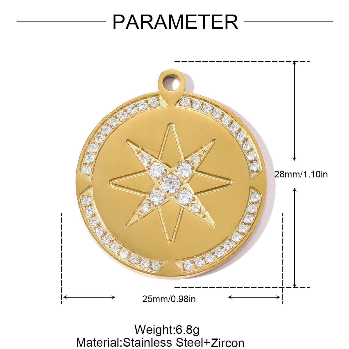 6pcs/pack Fashion Stainless Steel Rhinestone Sun Necklace Pendant Flower DIY Earring Charm Women Bowknot Star Jewelry Wholesale