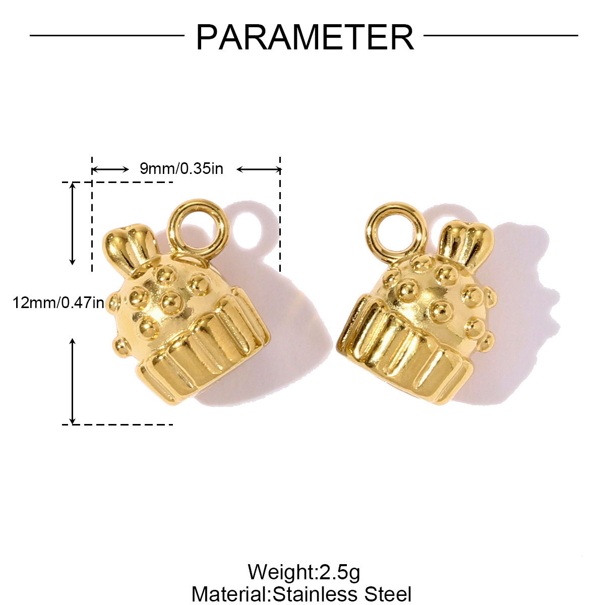 6pcs/pack Stainless Steel Camera Cupcake Necklace Pendant Crystal Star Flower DIY Earring Charm Women French Fries Jewelry Wholesale