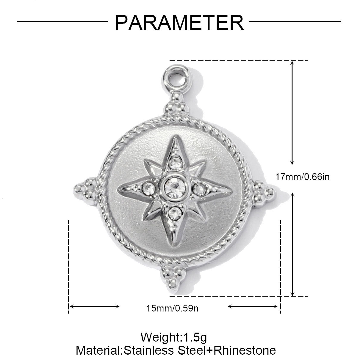 6pcs/pack Stainless Steel Camera Cupcake Necklace Pendant Crystal Star Flower DIY Earring Charm Women French Fries Jewelry Wholesale