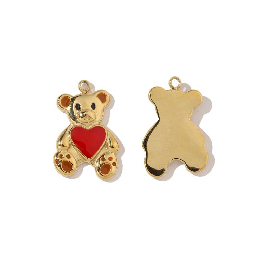 6pcs/pack Enamel Ace of Heart Stainless Steel DIY Earring Charm Clover Candy Sun Tarot Card Pendant Women Necklace Making Jewelry