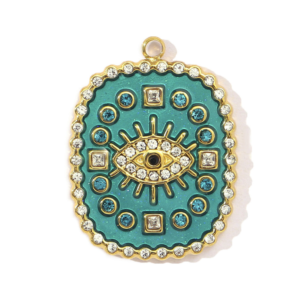 6pcs/pack Enamel Ace of Heart Stainless Steel DIY Earring Charm Clover Candy Sun Tarot Card Pendant Women Necklace Making Jewelry