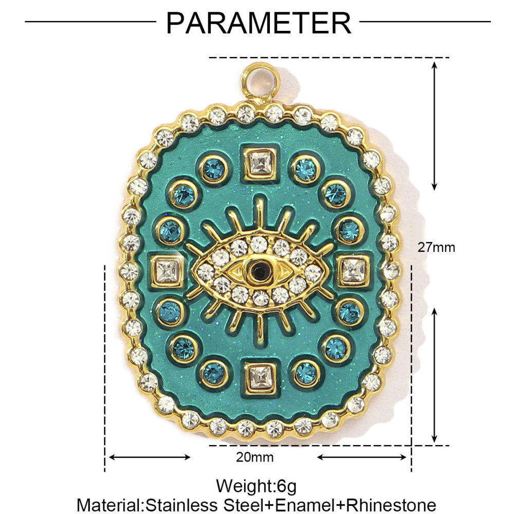 6pcs/pack Enamel Ace of Heart Stainless Steel DIY Earring Charm Clover Candy Sun Tarot Card Pendant Women Necklace Making Jewelry