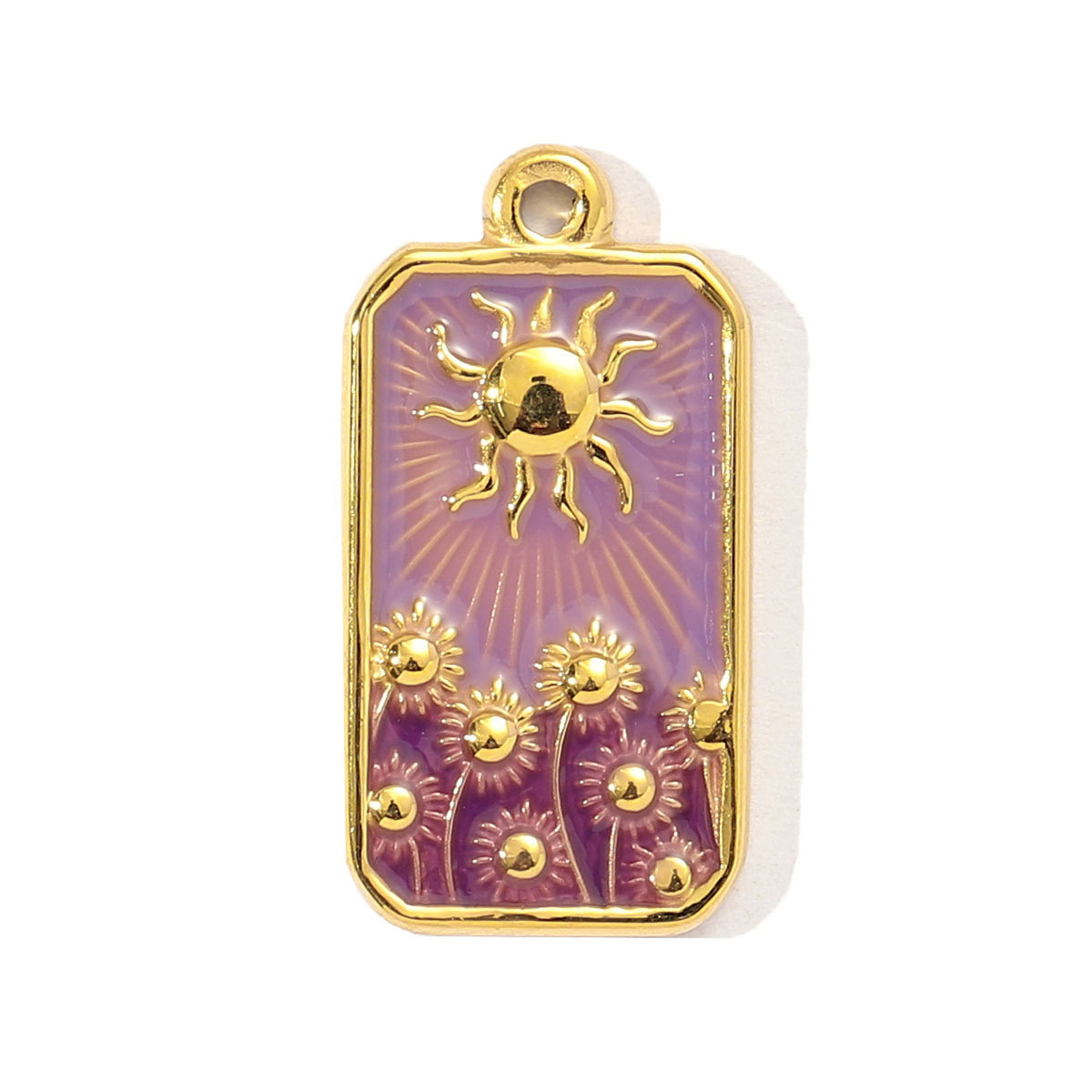6pcs/pack Enamel Ace of Heart Stainless Steel DIY Earring Charm Clover Candy Sun Tarot Card Pendant Women Necklace Making Jewelry