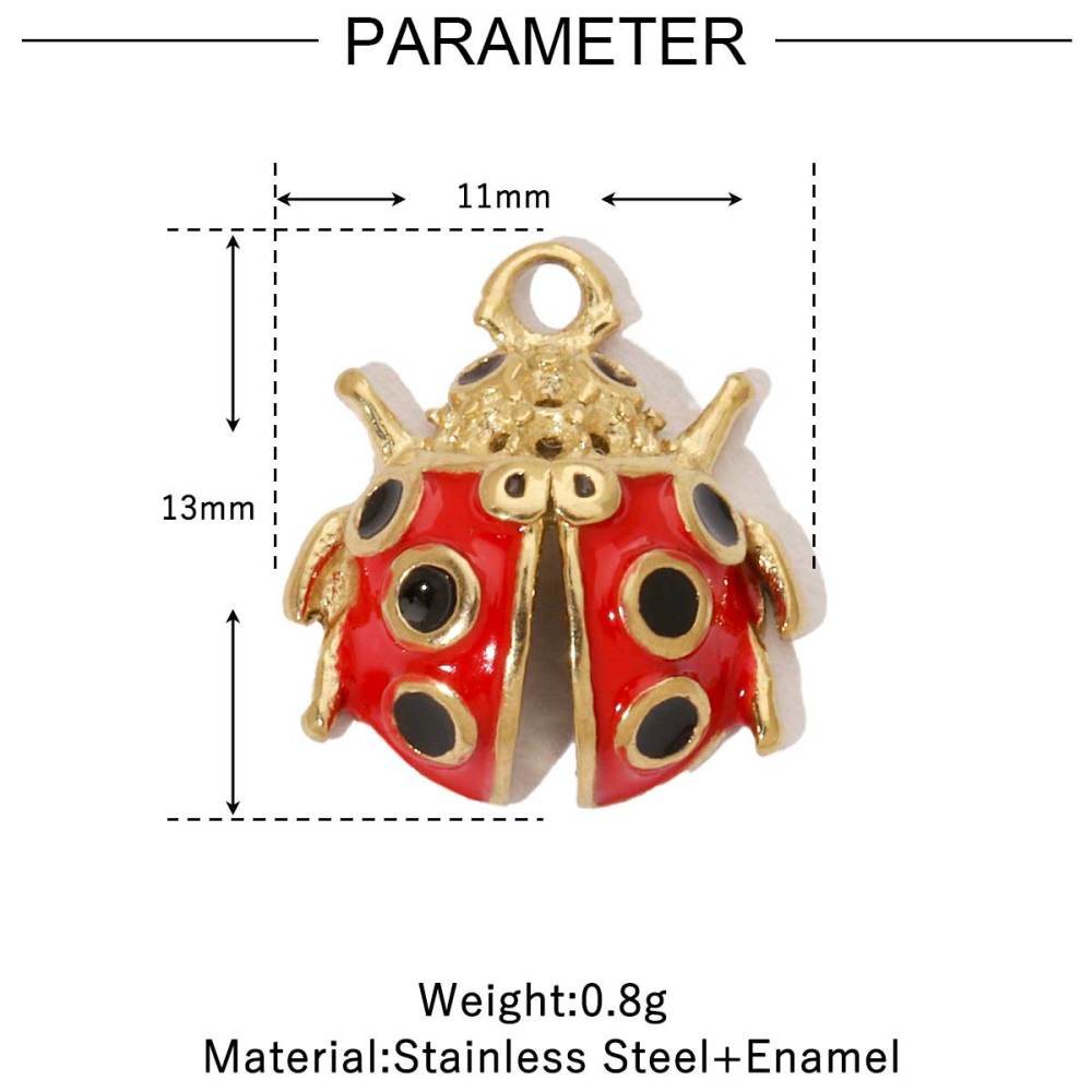 6pcs/pack Stainless Steel Enamel Ice Cream Turtle Cone DIY Charm Woman Coffee Cup Cat Pendant Jewelry Necklace Earring Making