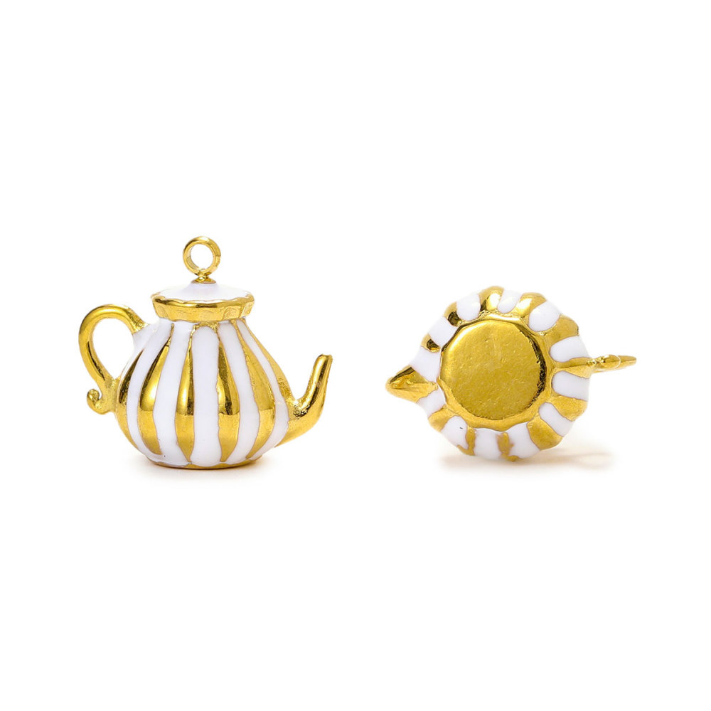 6pcs/pack Stainless Steel Enamel Ice Cream Turtle Cone DIY Charm Woman Coffee Cup Cat Pendant Jewelry Necklace Earring Making