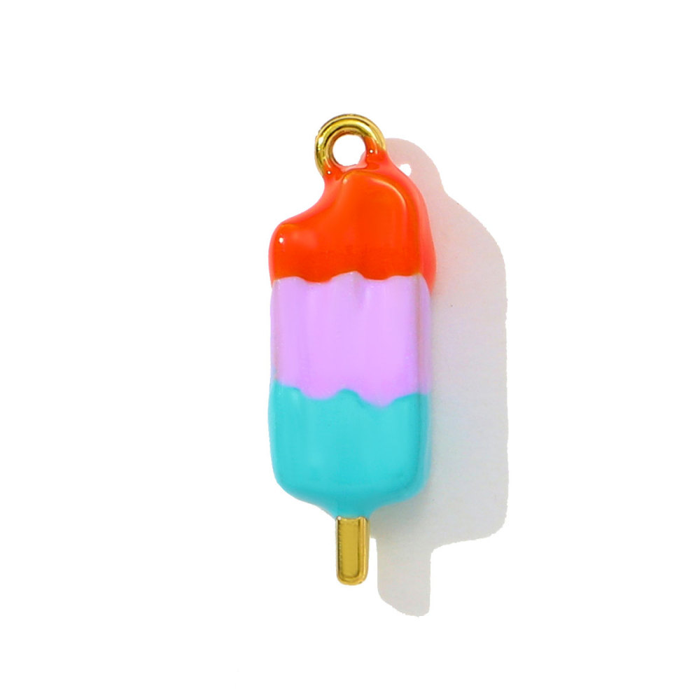6pcs/pack Stainless Steel Enamel Ice Cream Turtle Cone DIY Charm Woman Coffee Cup Cat Pendant Jewelry Necklace Earring Making