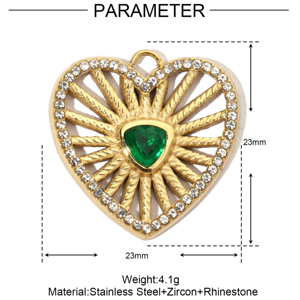 6pcs/pack French Star Cubic Zircon Stainless Steel Diy Charms Women Heart Fish Earring Necklace Pendant Palm Tree Lobster Jewelry