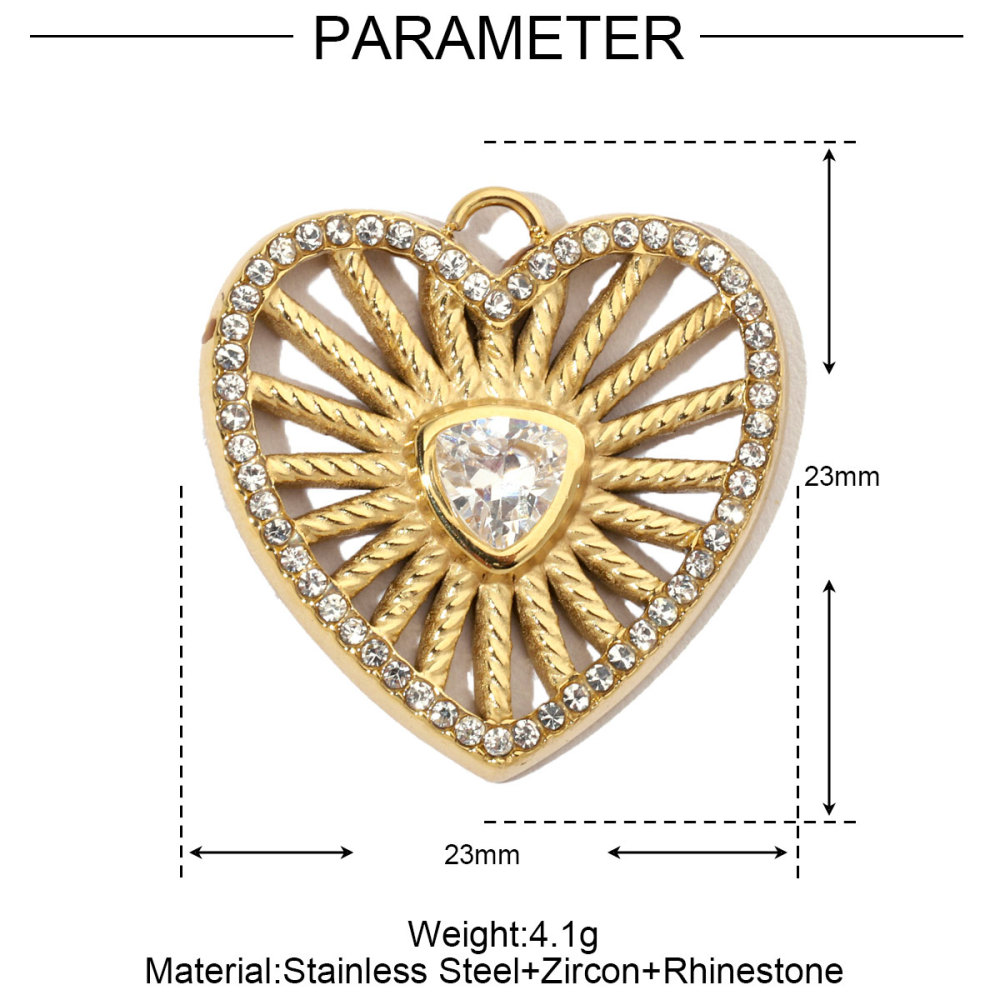 6pcs/pack French Star Cubic Zircon Stainless Steel Diy Charms Women Heart Fish Earring Necklace Pendant Palm Tree Lobster Jewelry