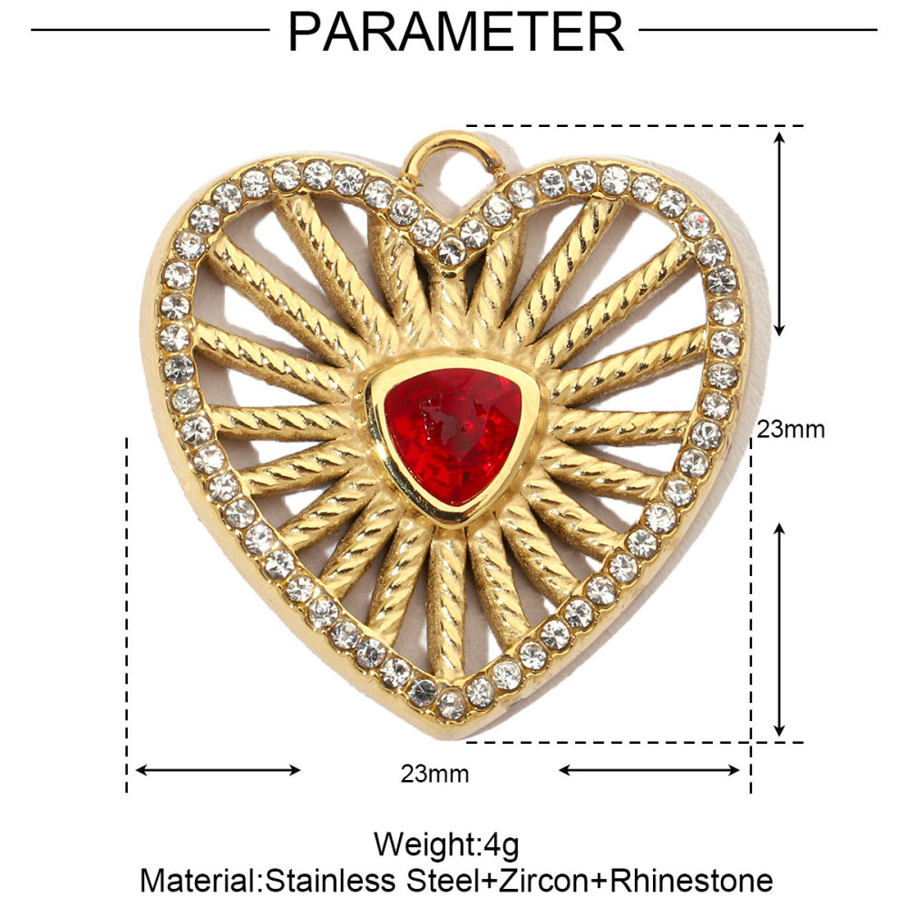 6pcs/pack French Star Cubic Zircon Stainless Steel Diy Charms Women Heart Fish Earring Necklace Pendant Palm Tree Lobster Jewelry