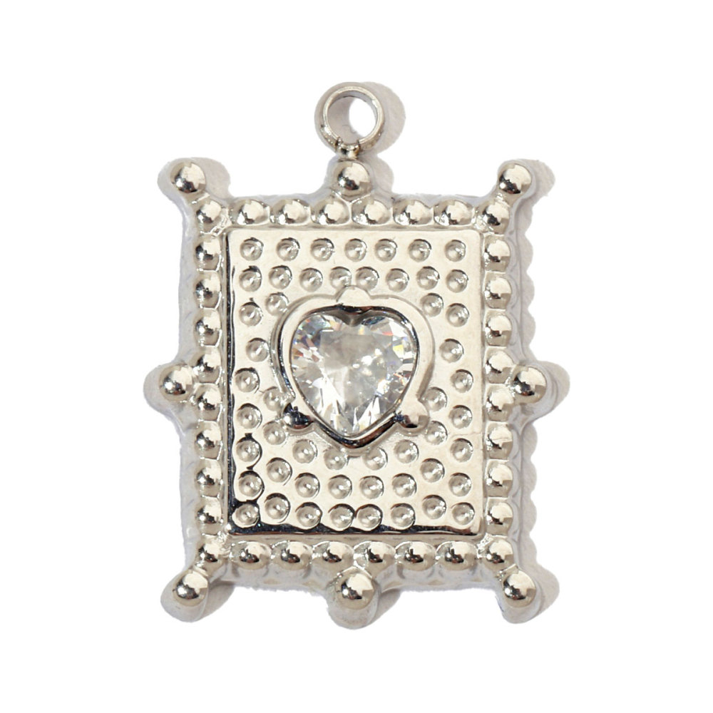 6pcs/pack French Star Cubic Zircon Stainless Steel Diy Charms Women Heart Fish Earring Necklace Pendant Palm Tree Lobster Jewelry