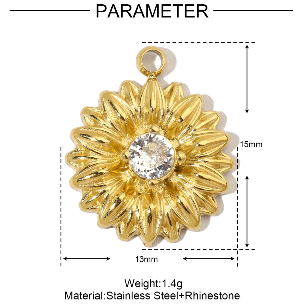 6pcs/pack French Star Cubic Zircon Stainless Steel Diy Charms Women Heart Fish Earring Necklace Pendant Palm Tree Lobster Jewelry