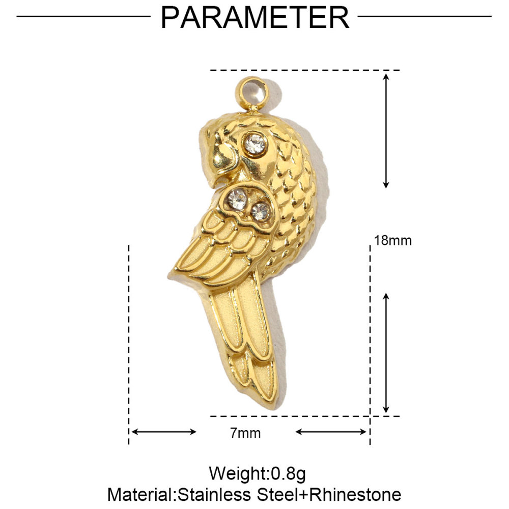 6pcs/pack French Star Cubic Zircon Stainless Steel Diy Charms Women Heart Fish Earring Necklace Pendant Palm Tree Lobster Jewelry