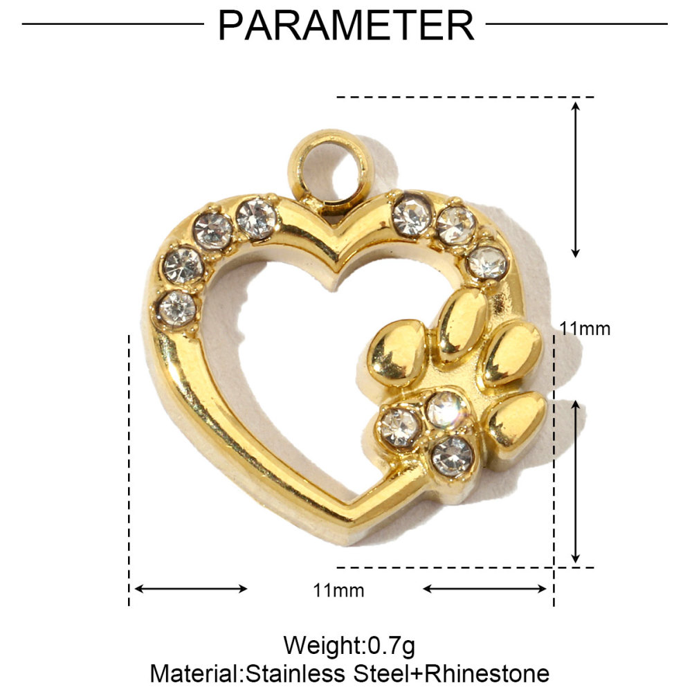 6pcs/pack French Star Cubic Zircon Stainless Steel Diy Charms Women Heart Fish Earring Necklace Pendant Palm Tree Lobster Jewelry