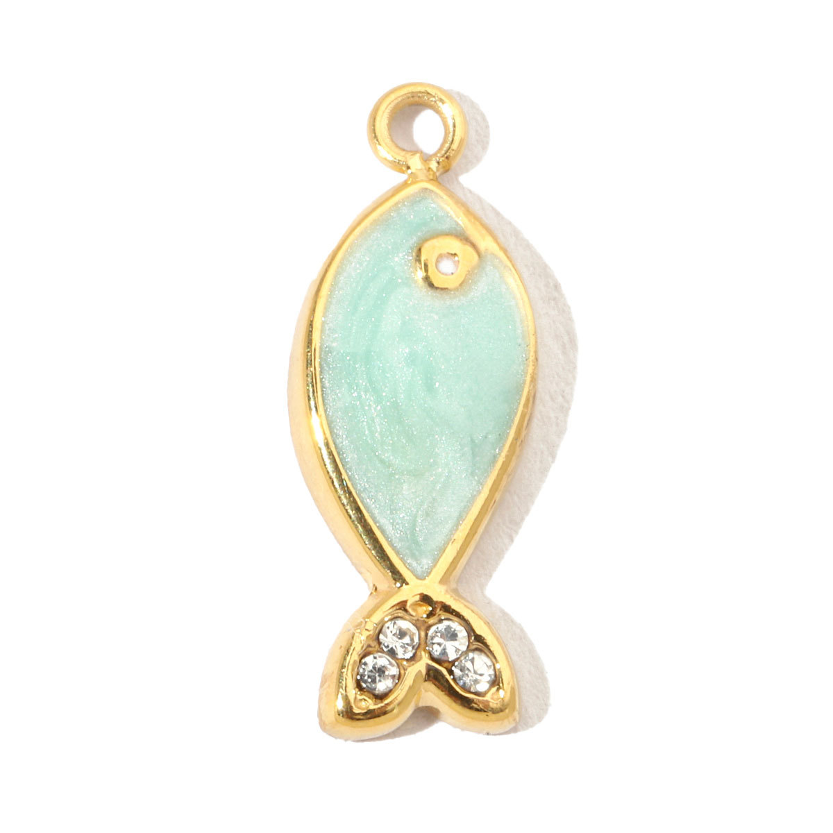 6pcs/pack French Fish Enamel Stainless Steel Diy Charms Women Watermelon Earring Necklace Pendant Heart Eye Jewelry