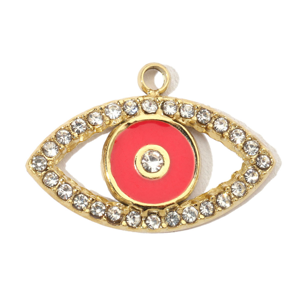 6pcs/pack French Fish Enamel Stainless Steel Diy Charms Women Watermelon Earring Necklace Pendant Heart Eye Jewelry