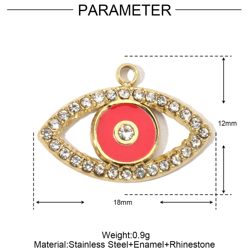 6pcs/pack French Fish Enamel Stainless Steel Diy Charms Women Watermelon Earring Necklace Pendant Heart Eye Jewelry