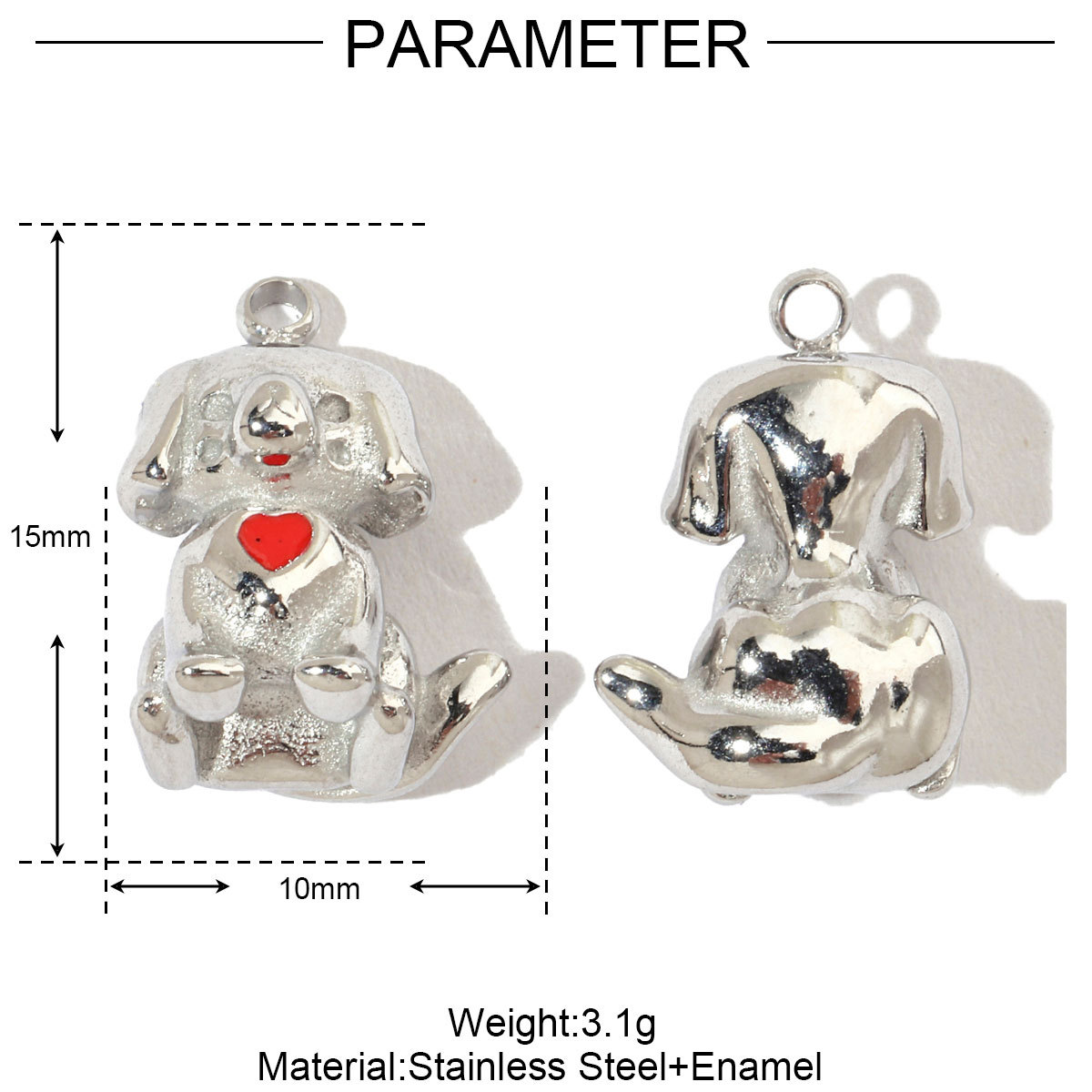 6pcs/pack French Dog Cat Stainless Steel Diy Charms Women Giraffe Animal Earring Necklace Pendant Ladybug Fish Jewelry