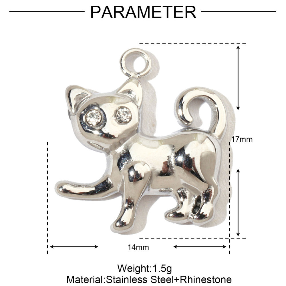 6pcs/pack French Dog Cat Stainless Steel Diy Charms Women Giraffe Animal Earring Necklace Pendant Ladybug Fish Jewelry