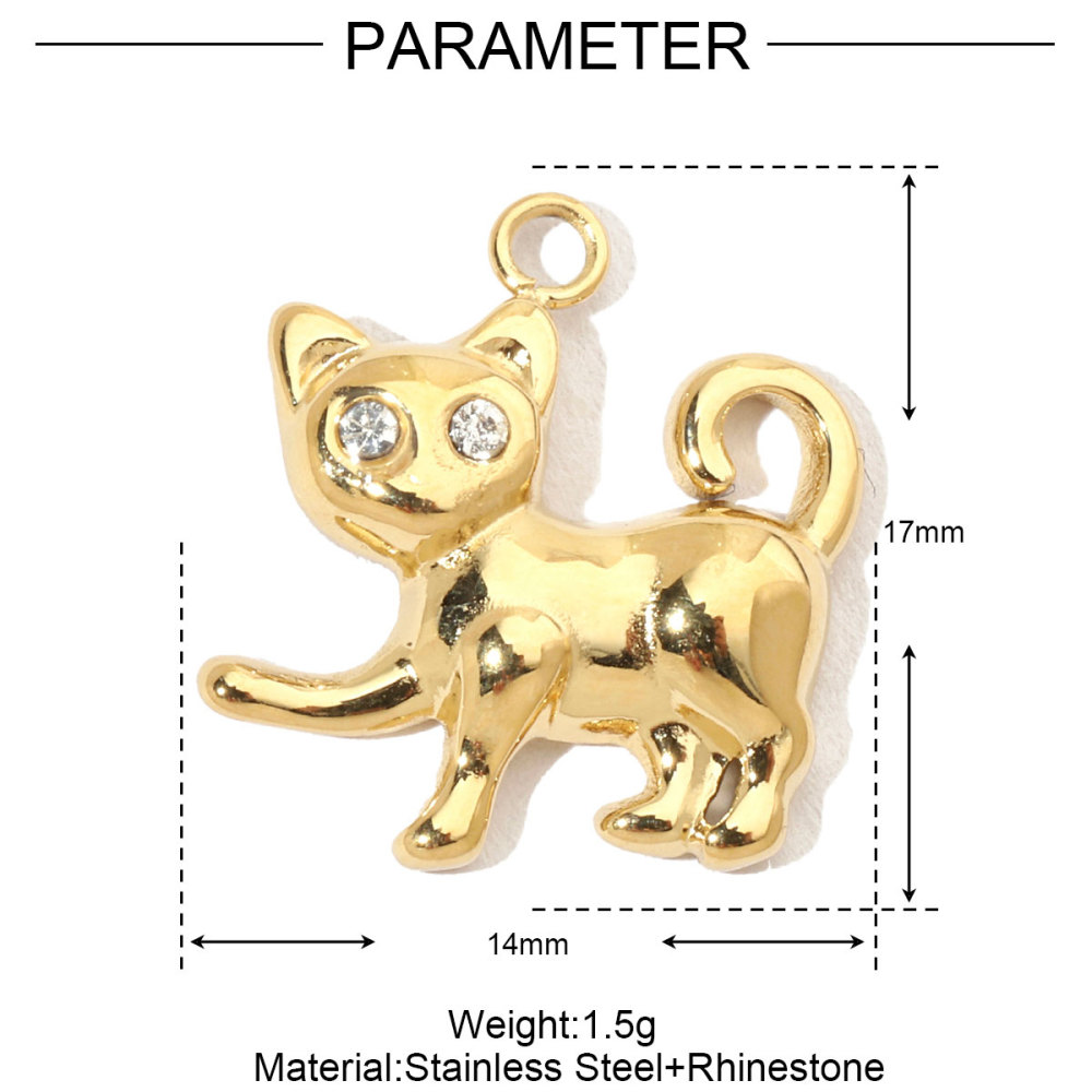 6pcs/pack French Dog Cat Stainless Steel Diy Charms Women Giraffe Animal Earring Necklace Pendant Ladybug Fish Jewelry