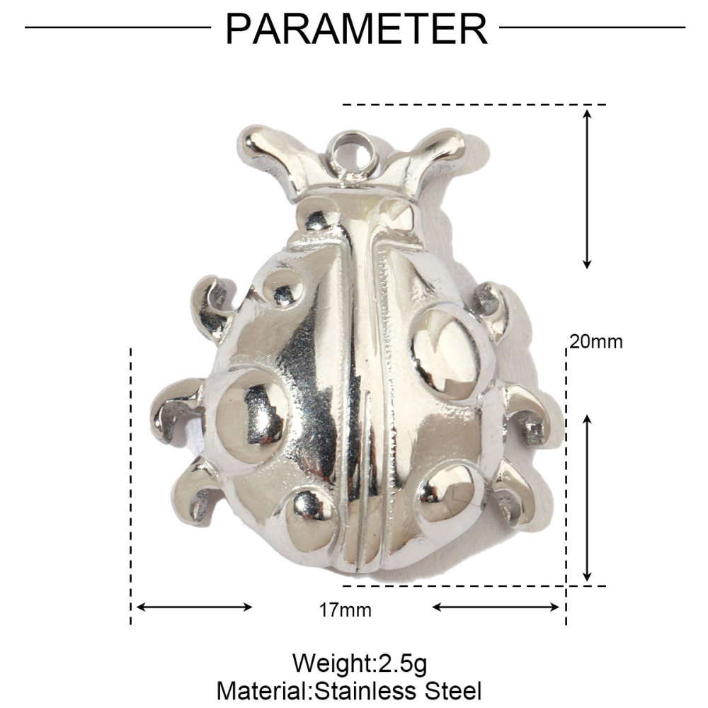 6pcs/pack French Dog Cat Stainless Steel Diy Charms Women Giraffe Animal Earring Necklace Pendant Ladybug Fish Jewelry