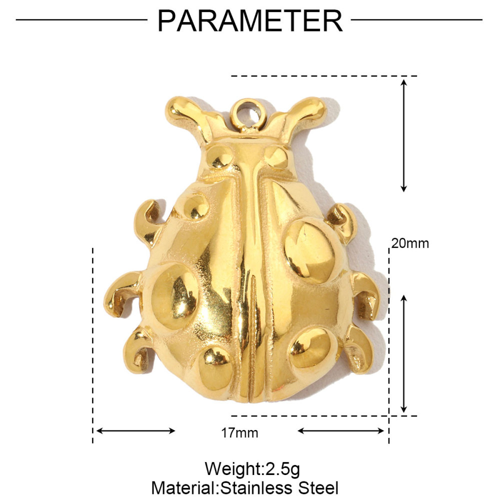 6pcs/pack French Dog Cat Stainless Steel Diy Charms Women Giraffe Animal Earring Necklace Pendant Ladybug Fish Jewelry