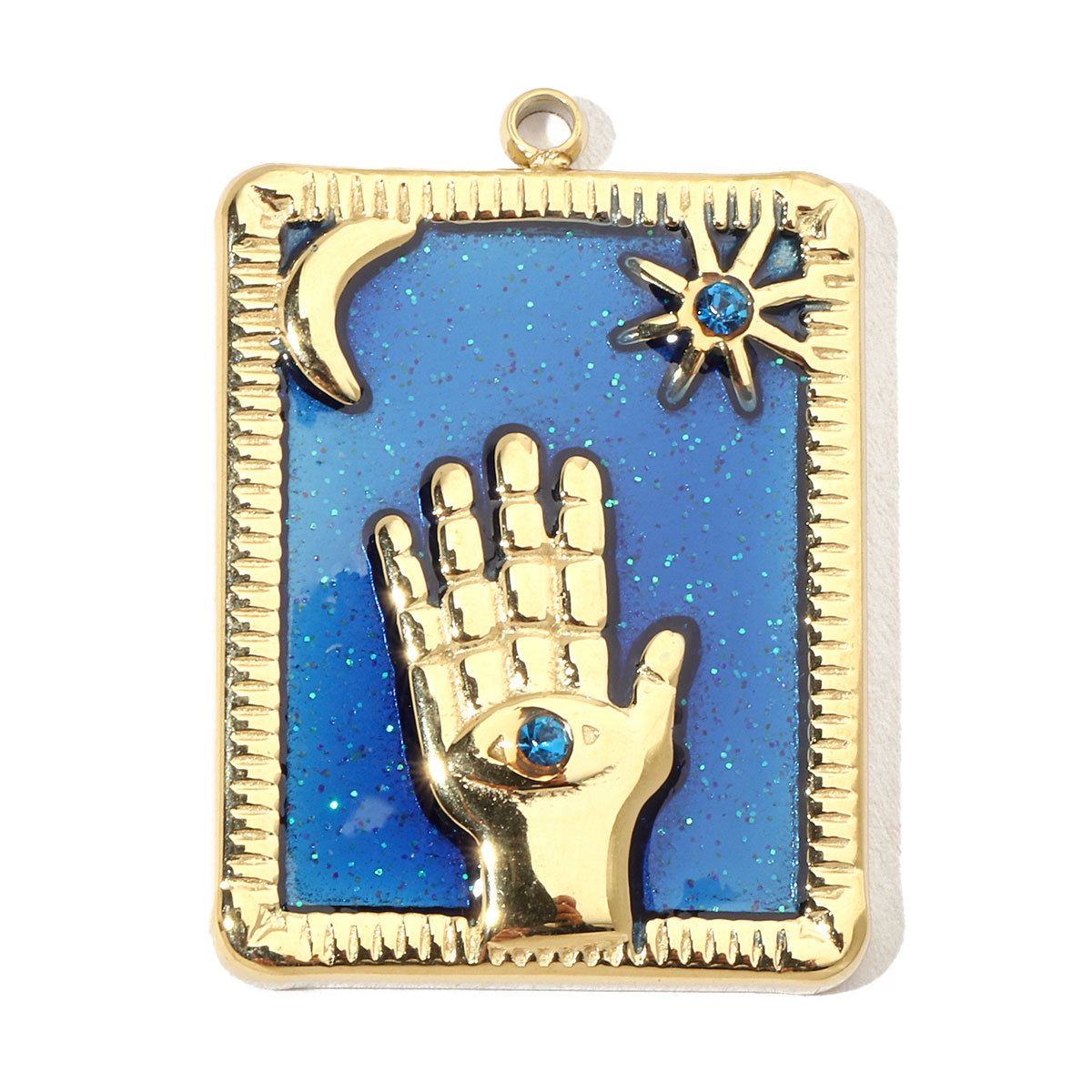 6pcs/pack French Moon Enamel Stainless Steel Diy Charms Women Star Earring Necklace Pendant Hand Jewelry
