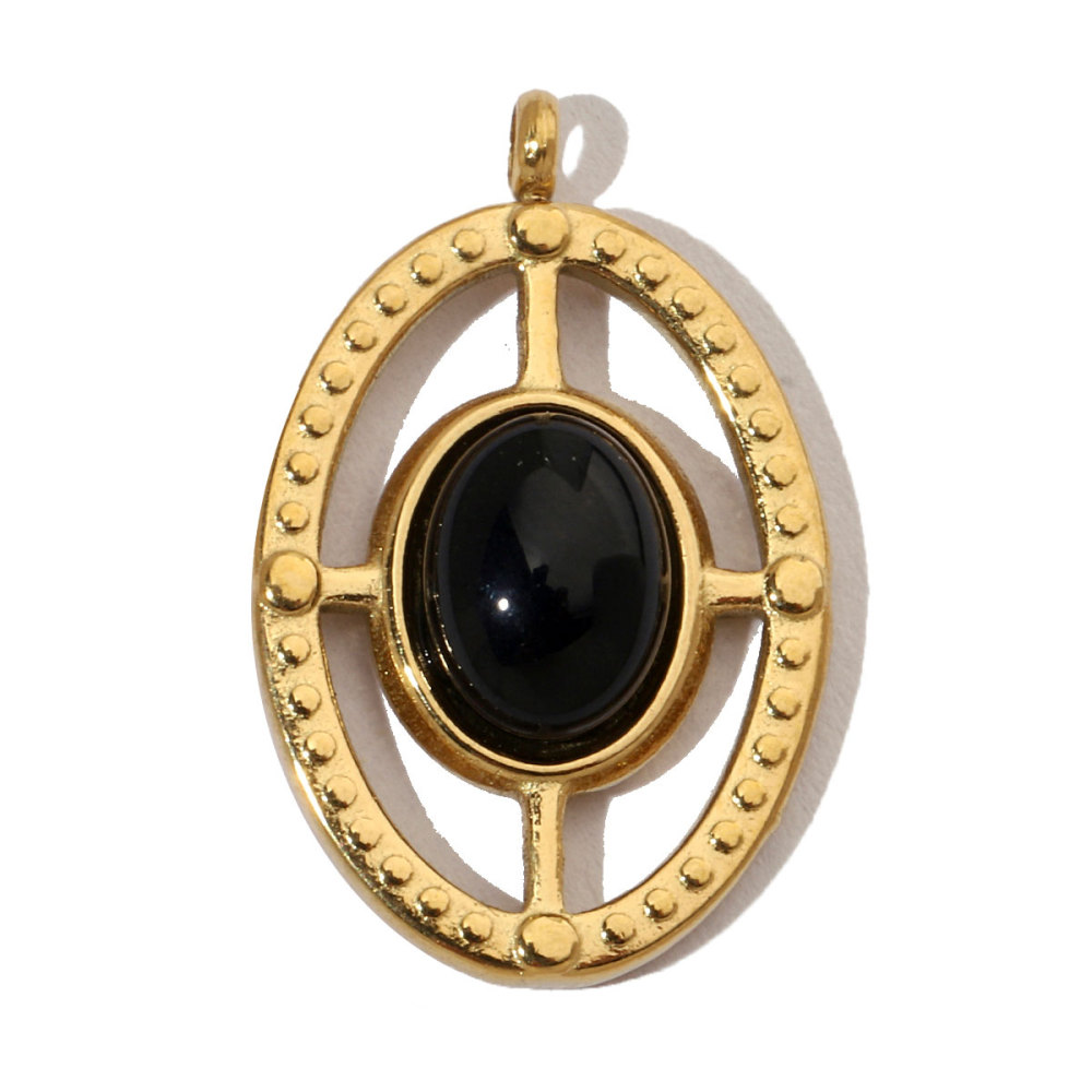 6pcs/pack French Eagle Natural Stone Stainless Steel Diy Charms Women Turtle Necklace Pendant Waterdrop Tiger Eye Jewelry