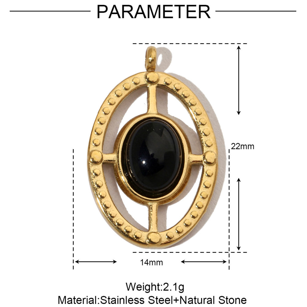 6pcs/pack French Eagle Natural Stone Stainless Steel Diy Charms Women Turtle Necklace Pendant Waterdrop Tiger Eye Jewelry