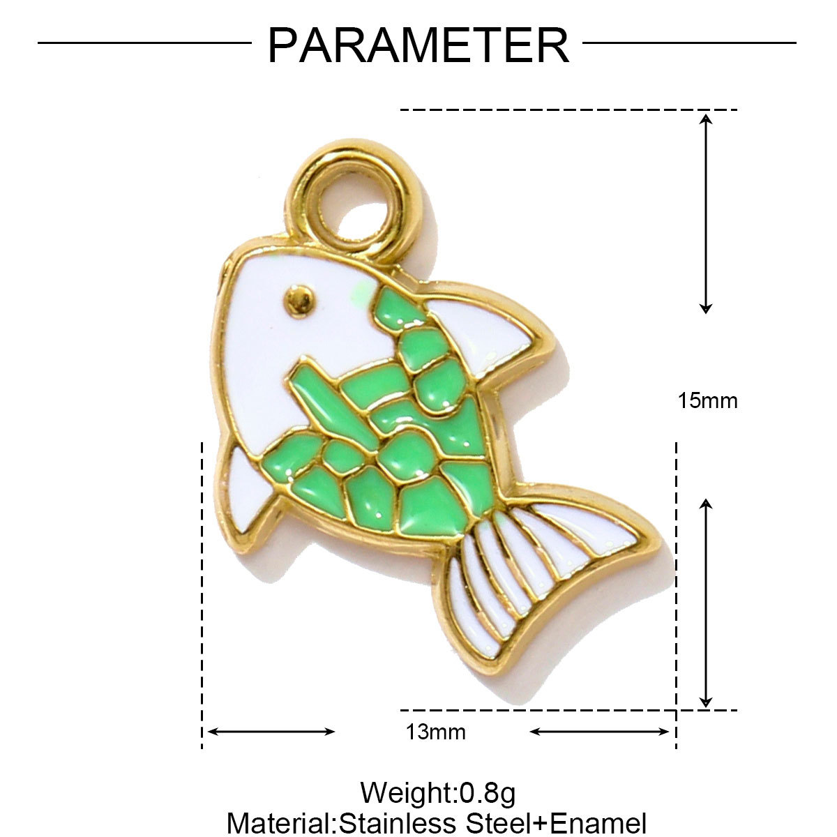 6pcs/pack Stainless Steel Enamel Shell Fish Necklace Pendants Painted Starfish DIY Earring Charms Women Summer Holiday Jewelry