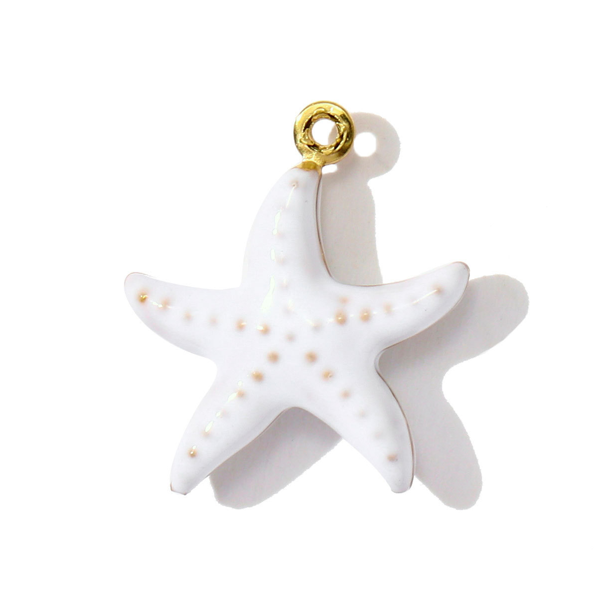 6pcs/pack Stainless Steel Enamel Shell Fish Necklace Pendants Painted Starfish DIY Earring Charms Women Summer Holiday Jewelry
