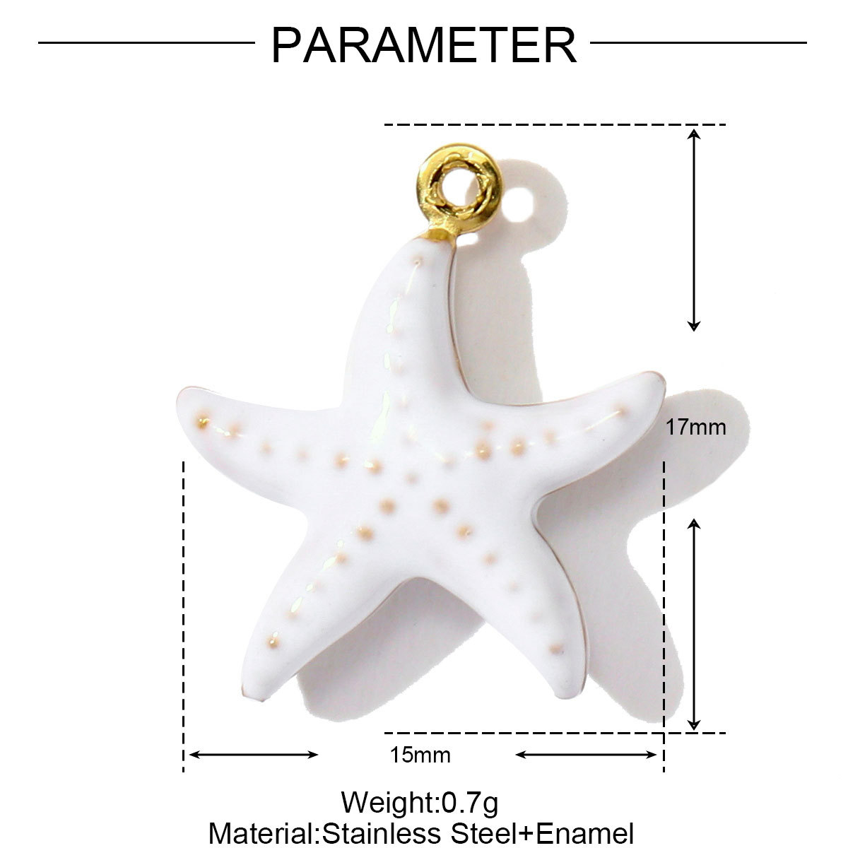 6pcs/pack Stainless Steel Enamel Shell Fish Necklace Pendants Painted Starfish DIY Earring Charms Women Summer Holiday Jewelry