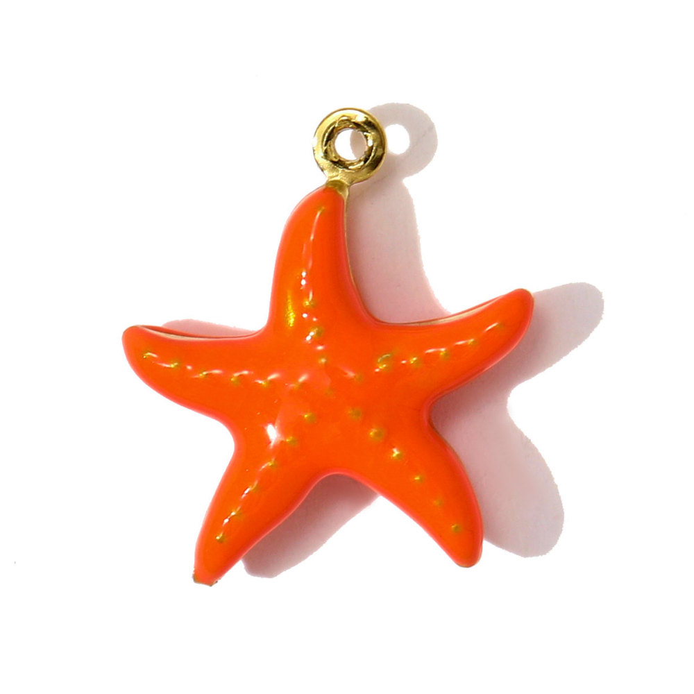 6pcs/pack Stainless Steel Enamel Shell Fish Necklace Pendants Painted Starfish DIY Earring Charms Women Summer Holiday Jewelry