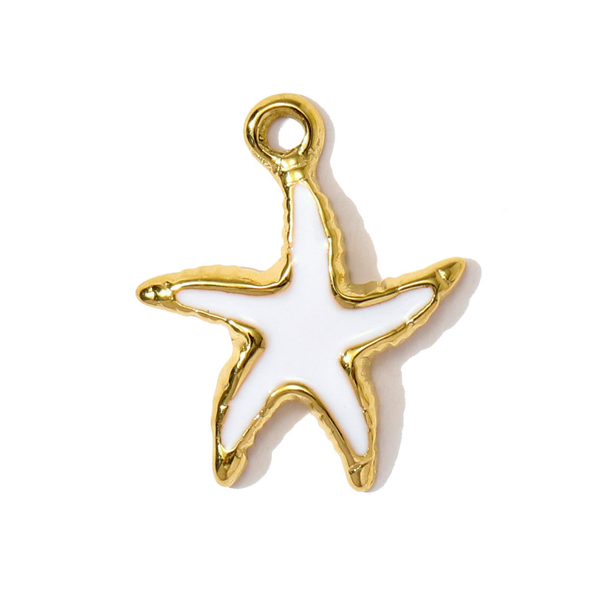6pcs/pack Stainless Steel Enamel Shell Fish Necklace Pendants Painted Starfish DIY Earring Charms Women Summer Holiday Jewelry