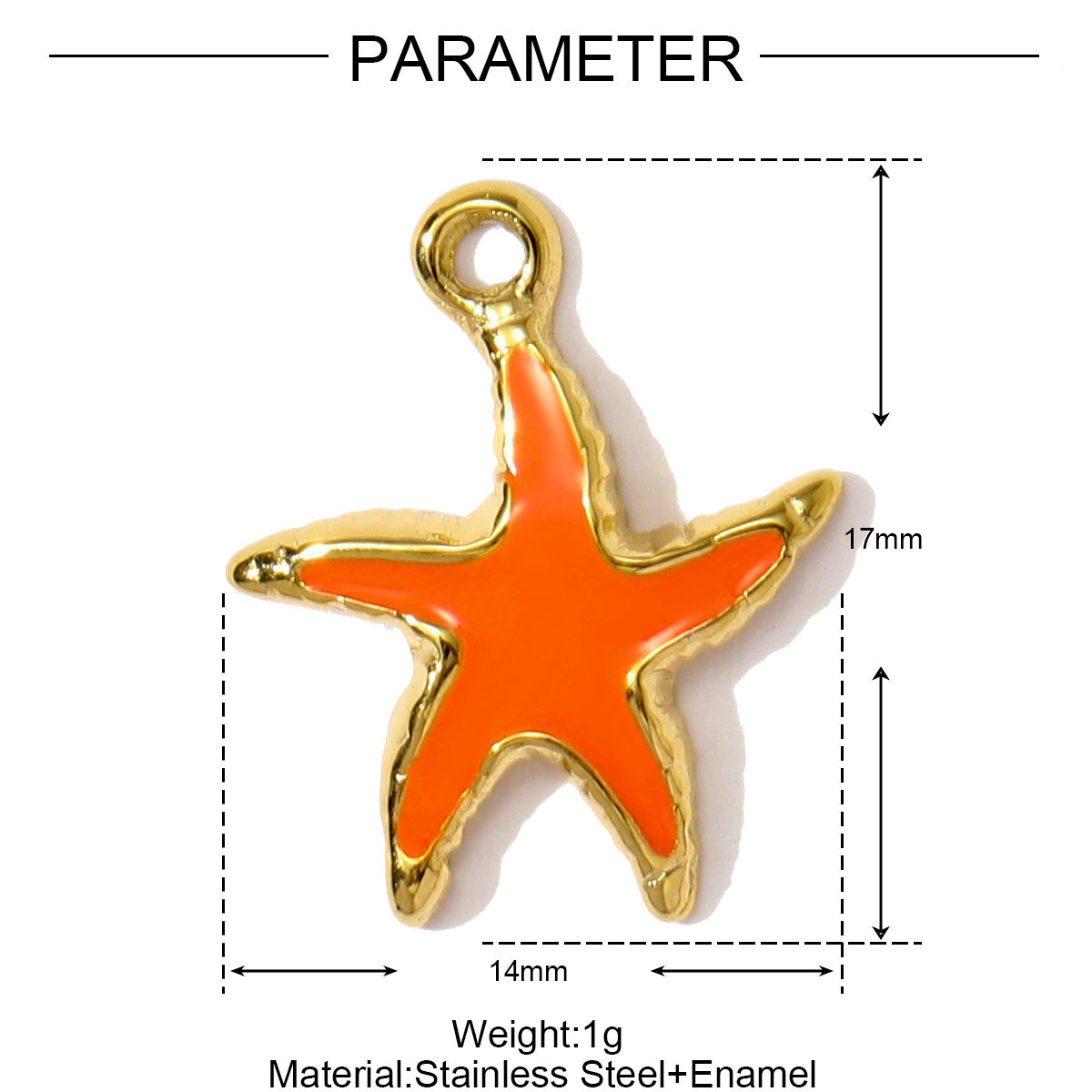 6pcs/pack Stainless Steel Enamel Shell Fish Necklace Pendants Painted Starfish DIY Earring Charms Women Summer Holiday Jewelry