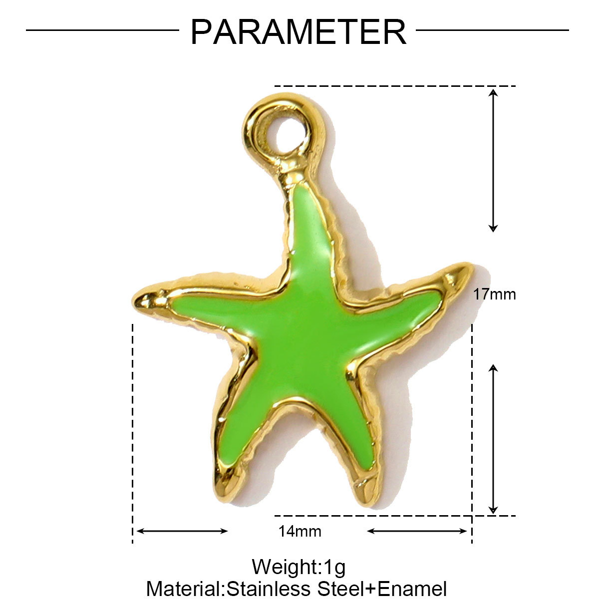 6pcs/pack Stainless Steel Enamel Shell Fish Necklace Pendants Painted Starfish DIY Earring Charms Women Summer Holiday Jewelry