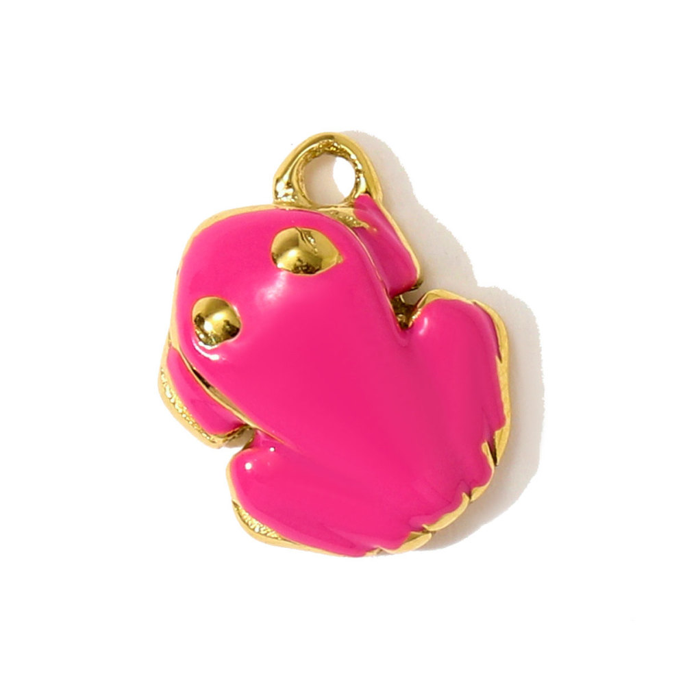 6pcs/pack Stainless Steel Enamel Giraffe Frog Necklace Pendants Painted Plam Tree Ladybird DIY Charms Women Love Heart Jewelry