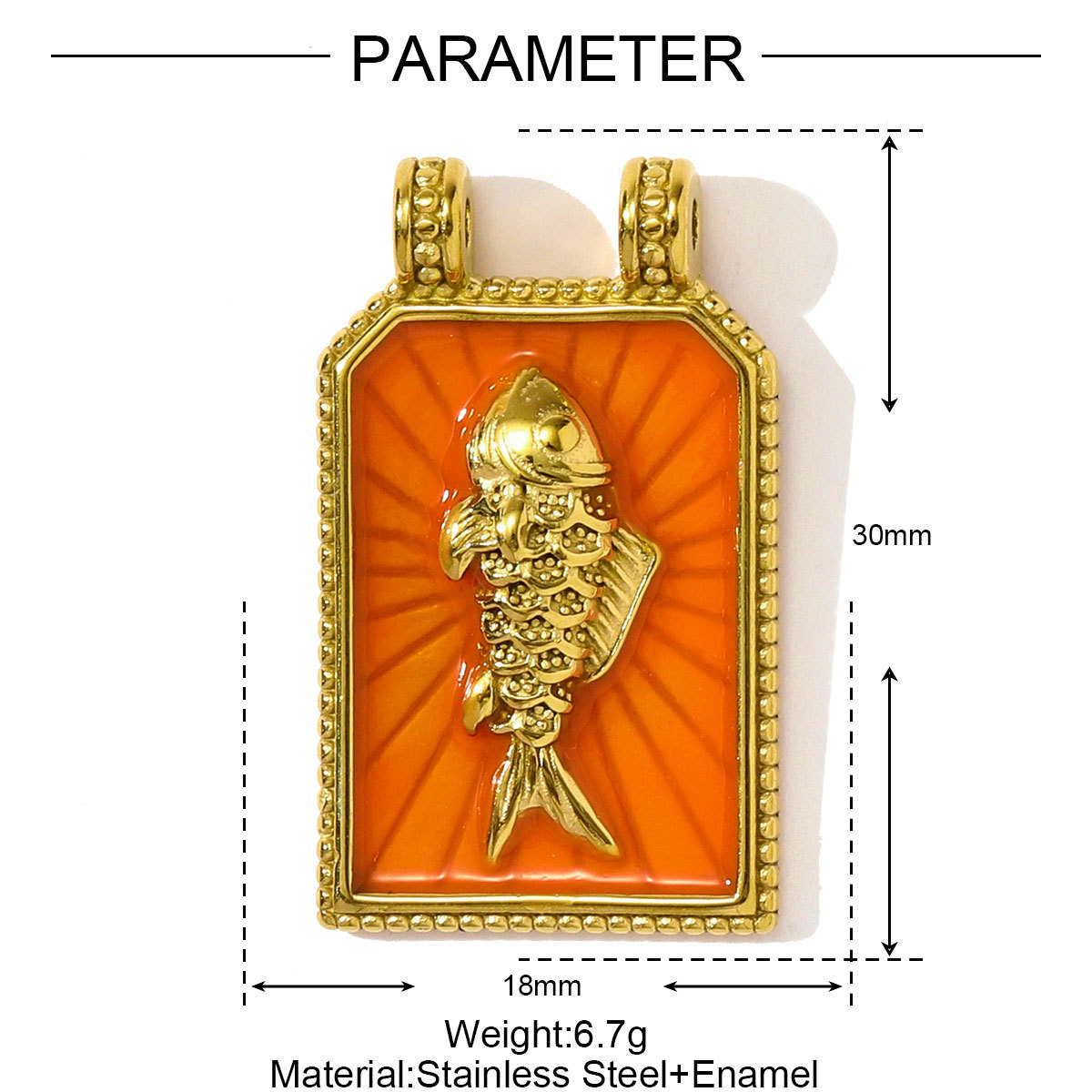 6pcs/pack French Stainless Steel Tarot Card Enamel Necklace Pendants Plam Tree Eye DIY Earrings Charms Women Fish Flower Jewelry