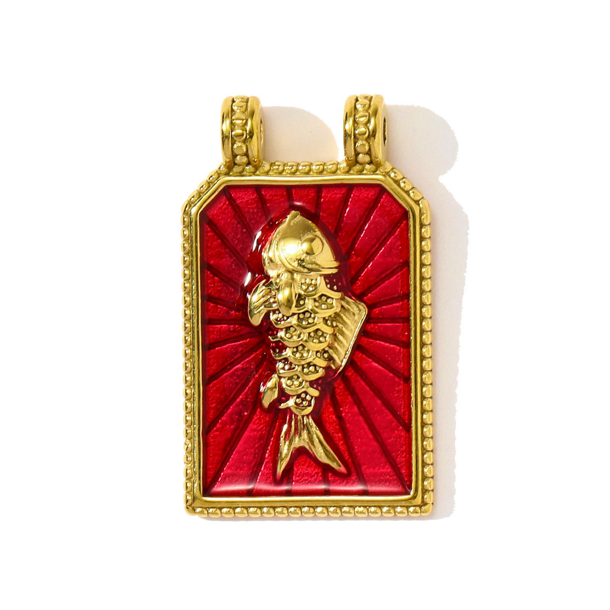 6pcs/pack French Stainless Steel Tarot Card Enamel Necklace Pendants Plam Tree Eye DIY Earrings Charms Women Fish Flower Jewelry
