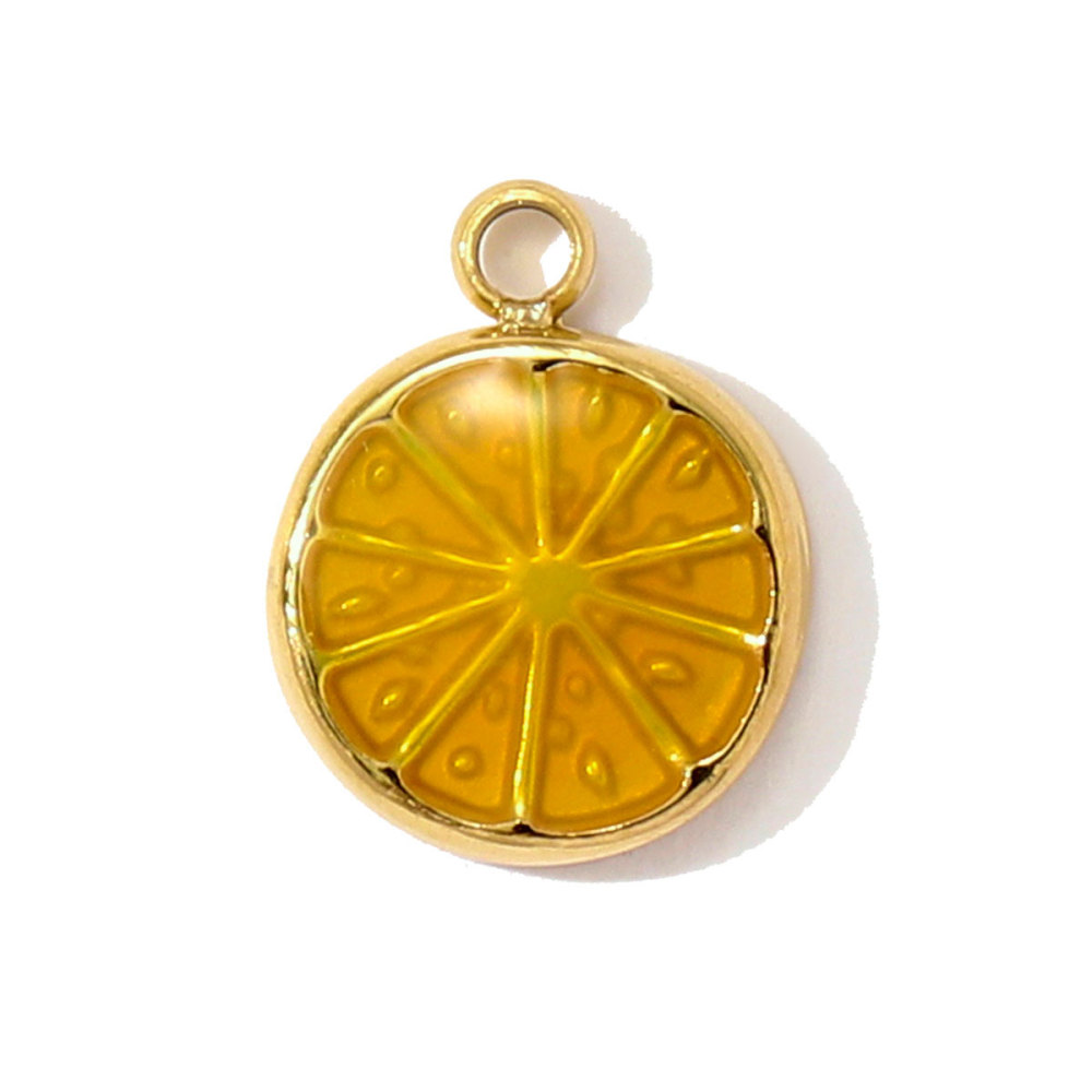 6pcs/pack French Cute Stainless Steel Strawberry Lemon Necklace Pendants Birthday Cake Doughnut DIY Charms Women Cherry Jewelry