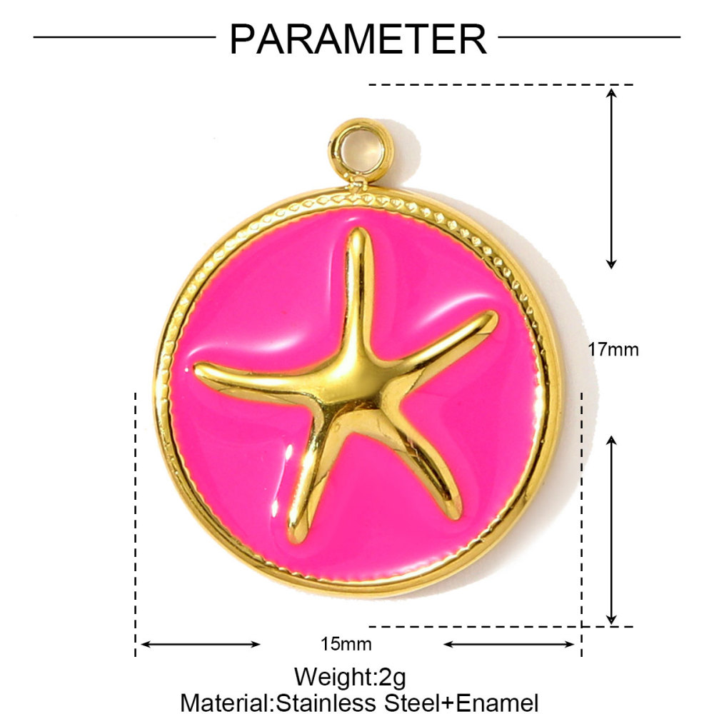 6pcs/pack Stainless Steel Enamel Starfish Seahorse Necklace Pendants Fish Dolphin DIY Bracelet Charms Women Ocean Style Jewelry