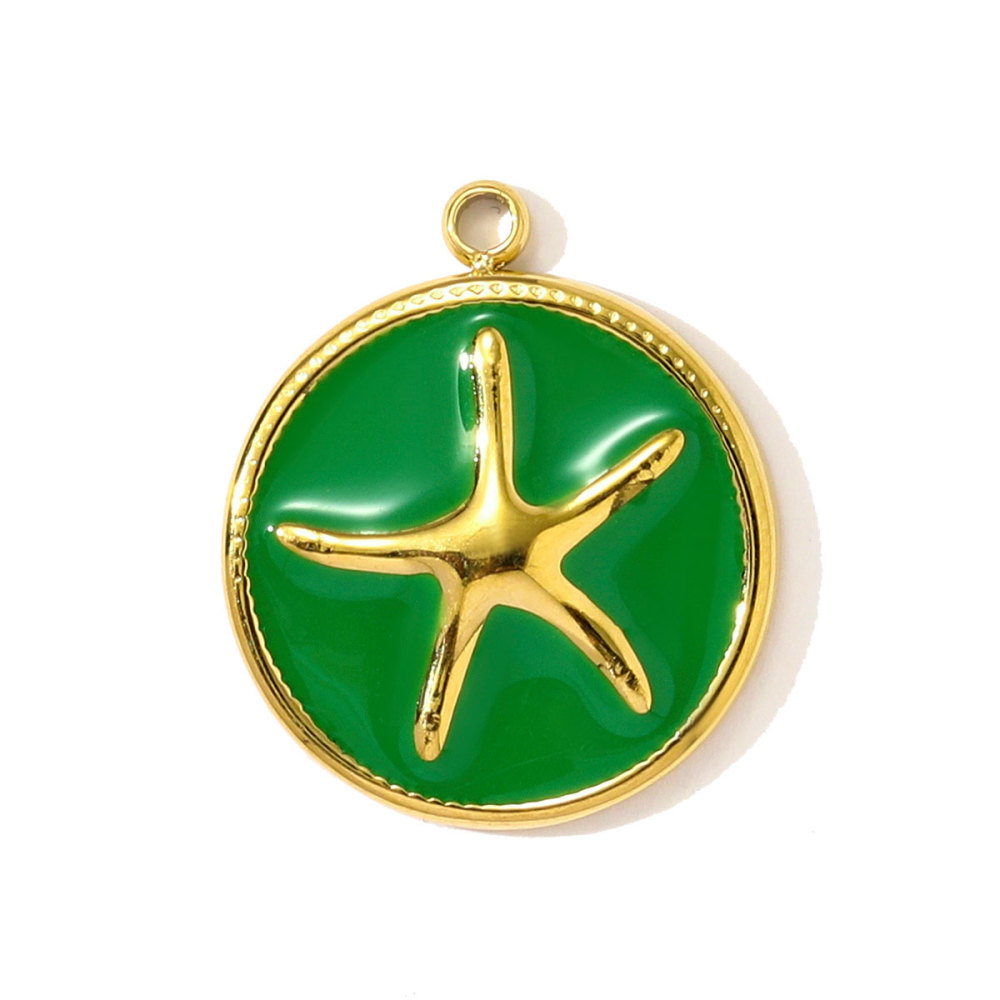 6pcs/pack Stainless Steel Enamel Starfish Seahorse Necklace Pendants Fish Dolphin DIY Bracelet Charms Women Ocean Style Jewelry