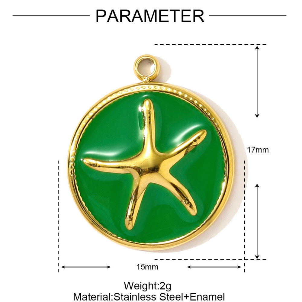 6pcs/pack Stainless Steel Enamel Starfish Seahorse Necklace Pendants Fish Dolphin DIY Bracelet Charms Women Ocean Style Jewelry