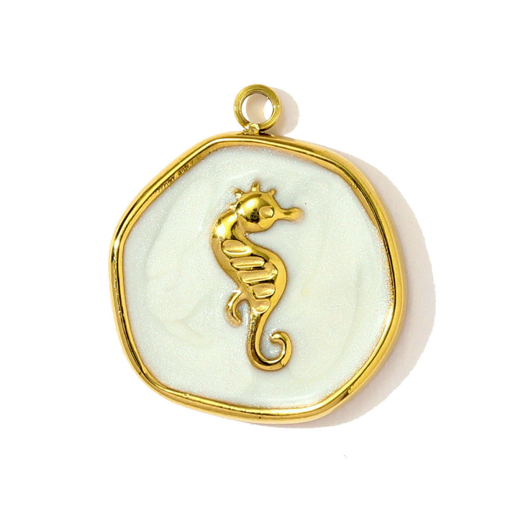 6pcs/pack Stainless Steel Enamel Starfish Seahorse Necklace Pendants Fish Dolphin DIY Bracelet Charms Women Ocean Style Jewelry