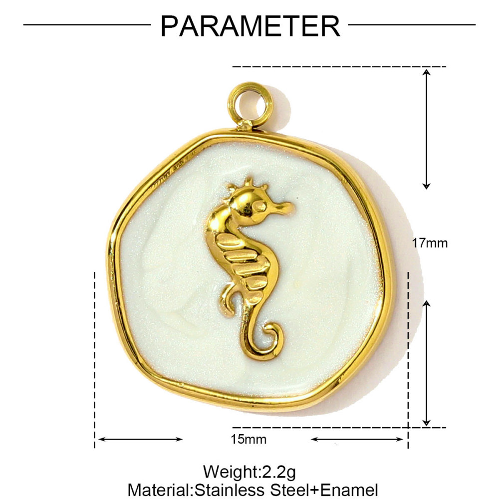 6pcs/pack Stainless Steel Enamel Starfish Seahorse Necklace Pendants Fish Dolphin DIY Bracelet Charms Women Ocean Style Jewelry