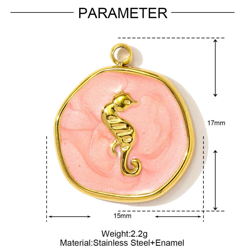 6pcs/pack Stainless Steel Enamel Starfish Seahorse Necklace Pendants Fish Dolphin DIY Bracelet Charms Women Ocean Style Jewelry