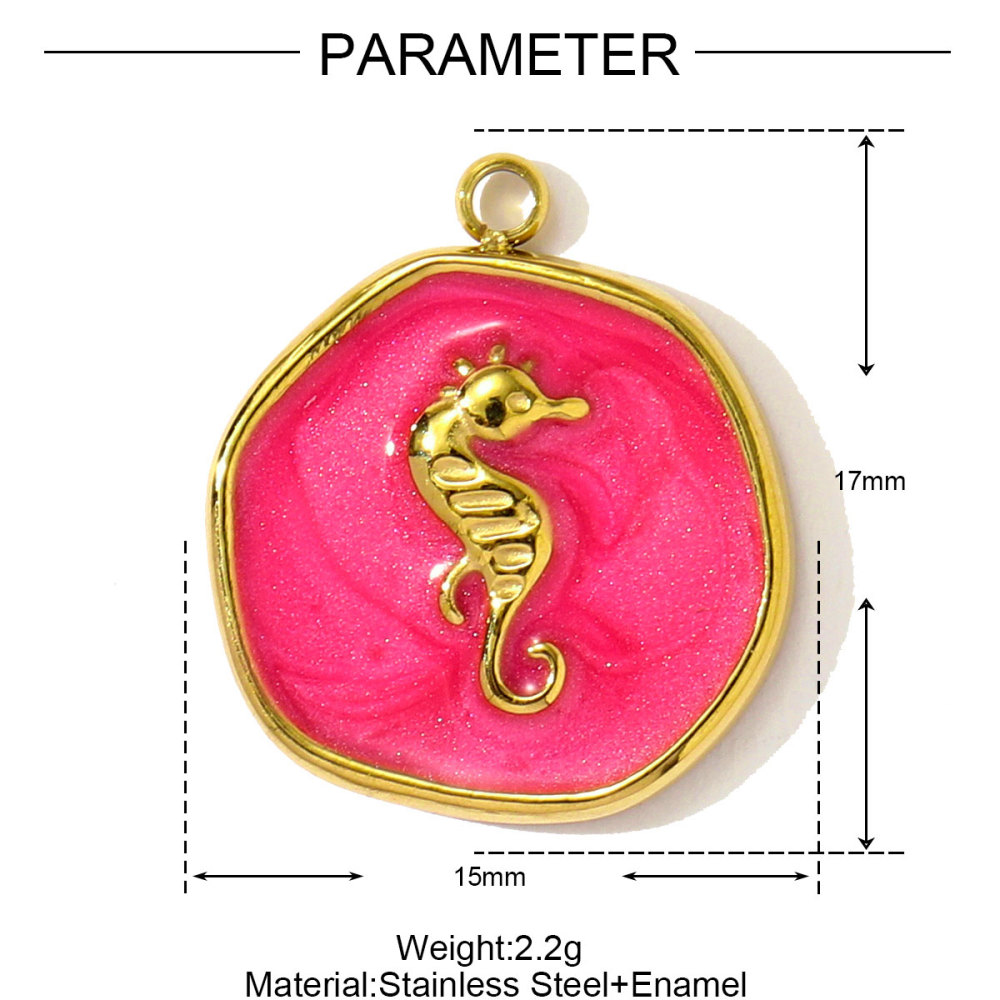 6pcs/pack Stainless Steel Enamel Starfish Seahorse Necklace Pendants Fish Dolphin DIY Bracelet Charms Women Ocean Style Jewelry