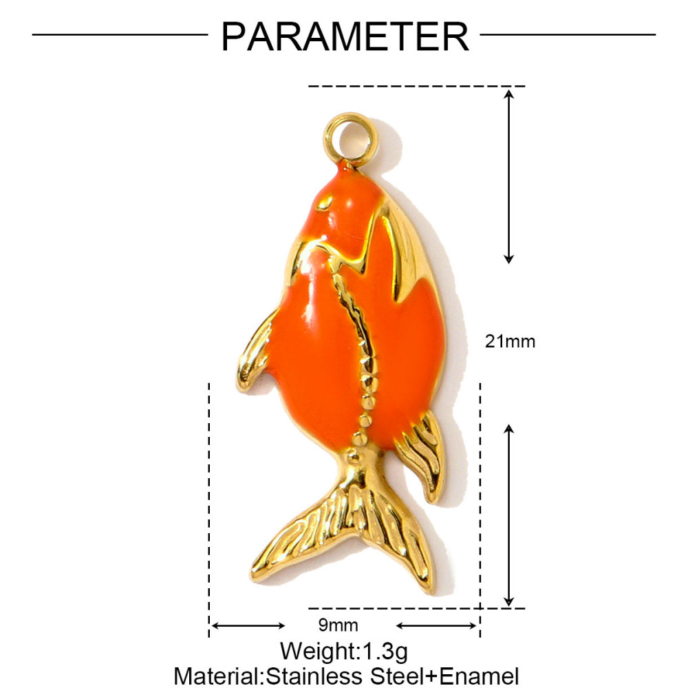 6pcs/pack Stainless Steel Enamel Starfish Seahorse Necklace Pendants Fish Dolphin DIY Bracelet Charms Women Ocean Style Jewelry
