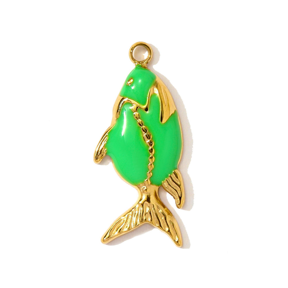 6pcs/pack Stainless Steel Enamel Starfish Seahorse Necklace Pendants Fish Dolphin DIY Bracelet Charms Women Ocean Style Jewelry